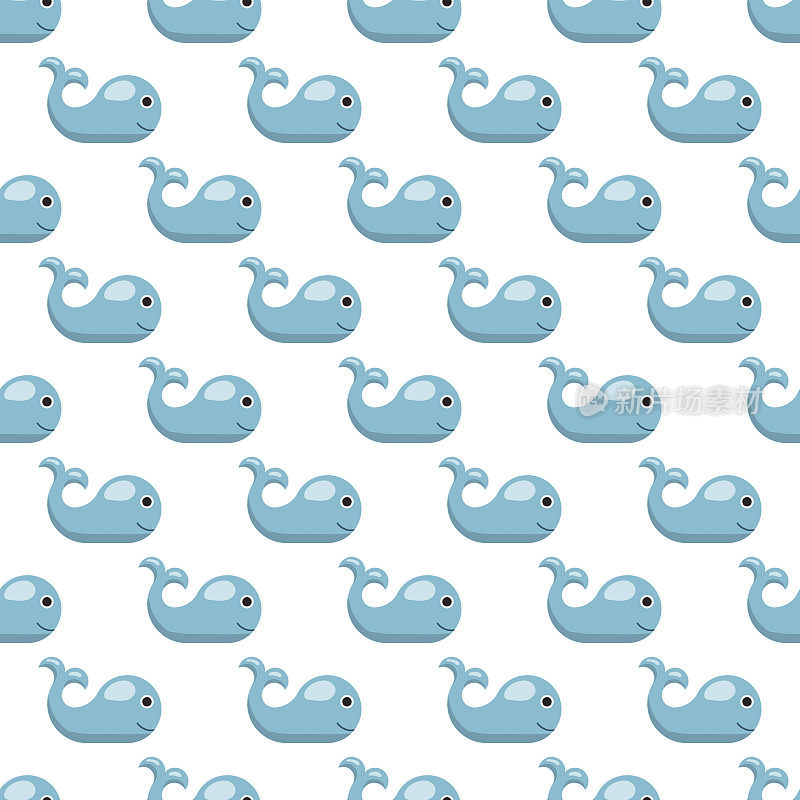 seamless repeating pattern with whale